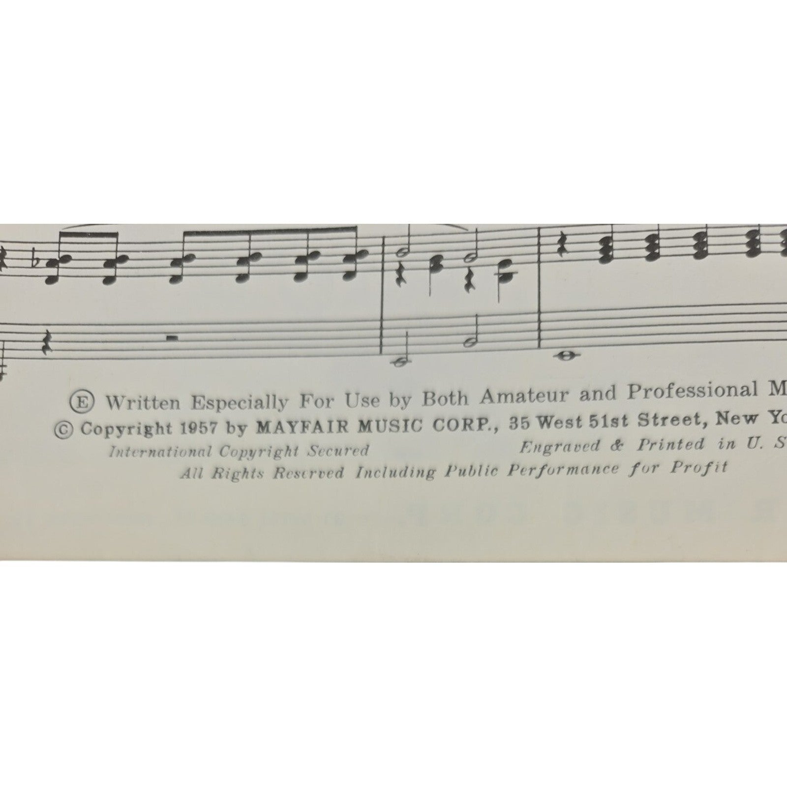 Vintage 1957 In The Middle Of An Island Nick Acquaviva & Ted Varnick Sheet Music