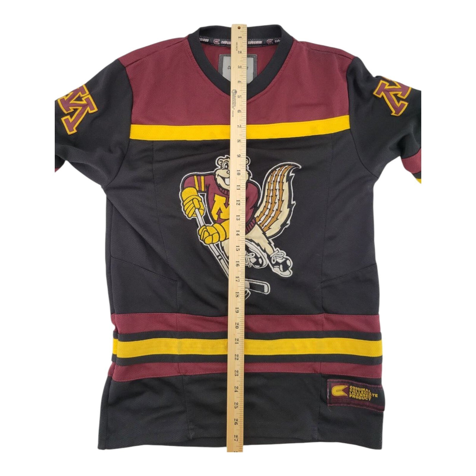 Colosseum Minnesota Gophers Hockey Jersey Goldy Mascot Maroon Gold Youth S 8-10