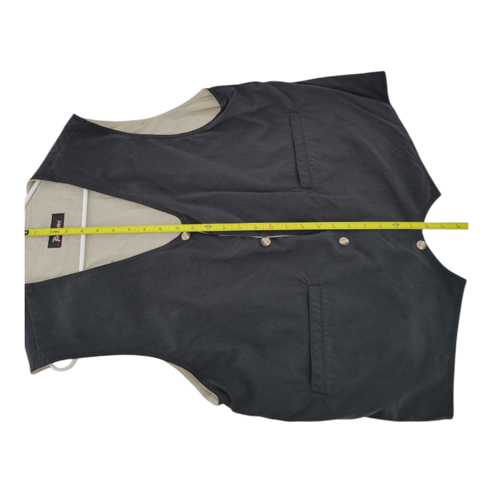 RailRiders Mens Black Button Vest Zipper Pockets