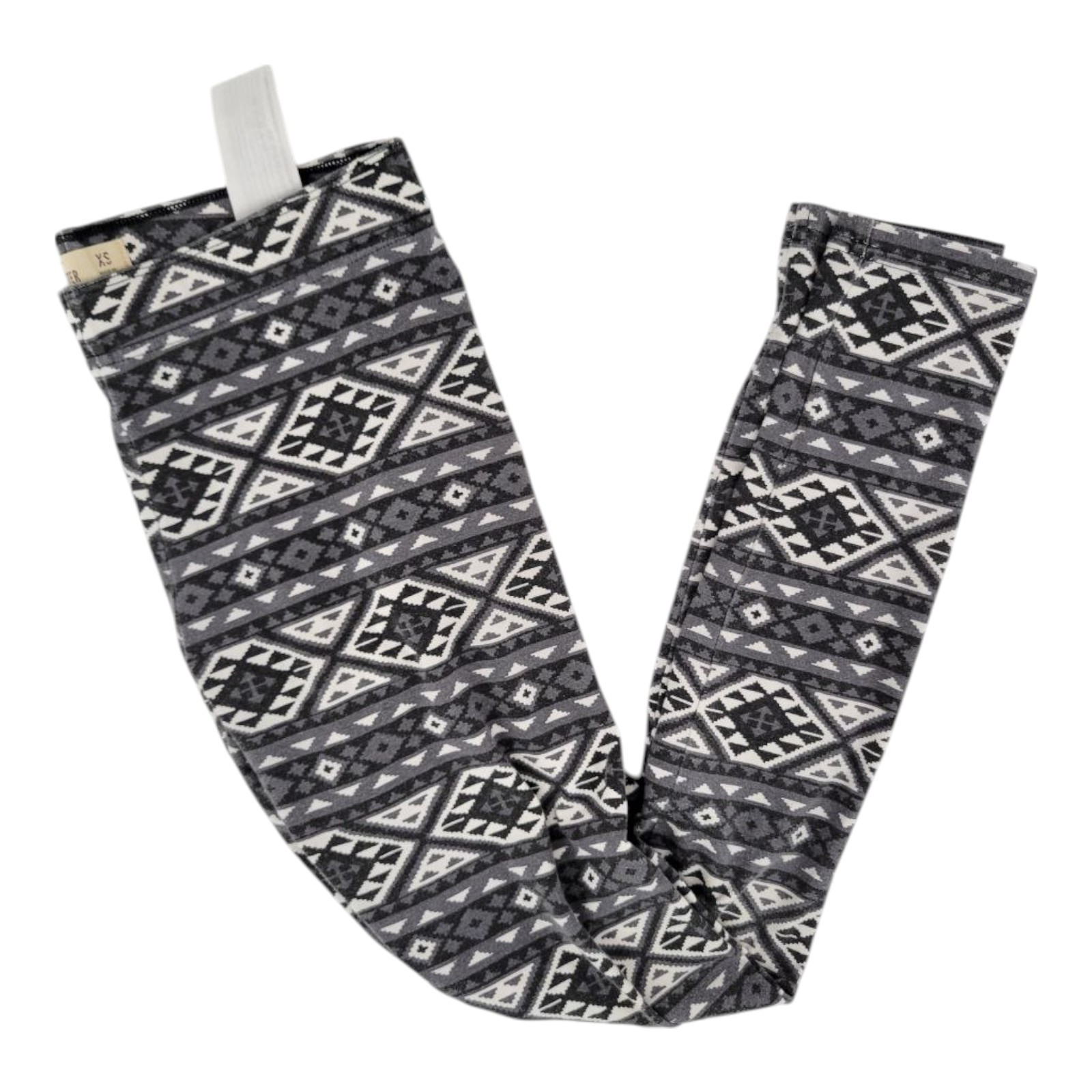 Hollister California Aztec Print Leggings Gray Black White Size XS