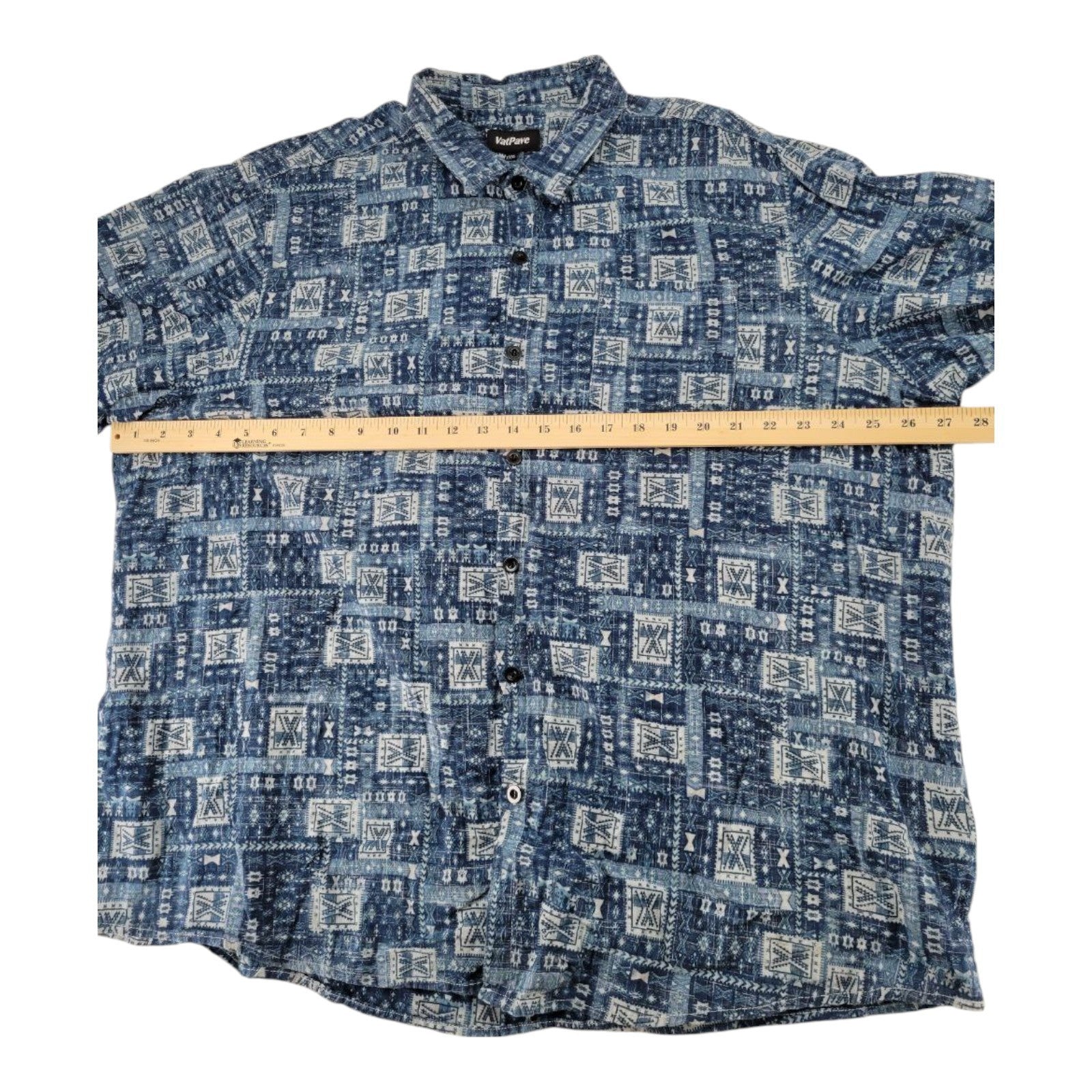 VatPave Men's Blue Hawaiian Shirt XXXL Short Sleeve Button Cotton