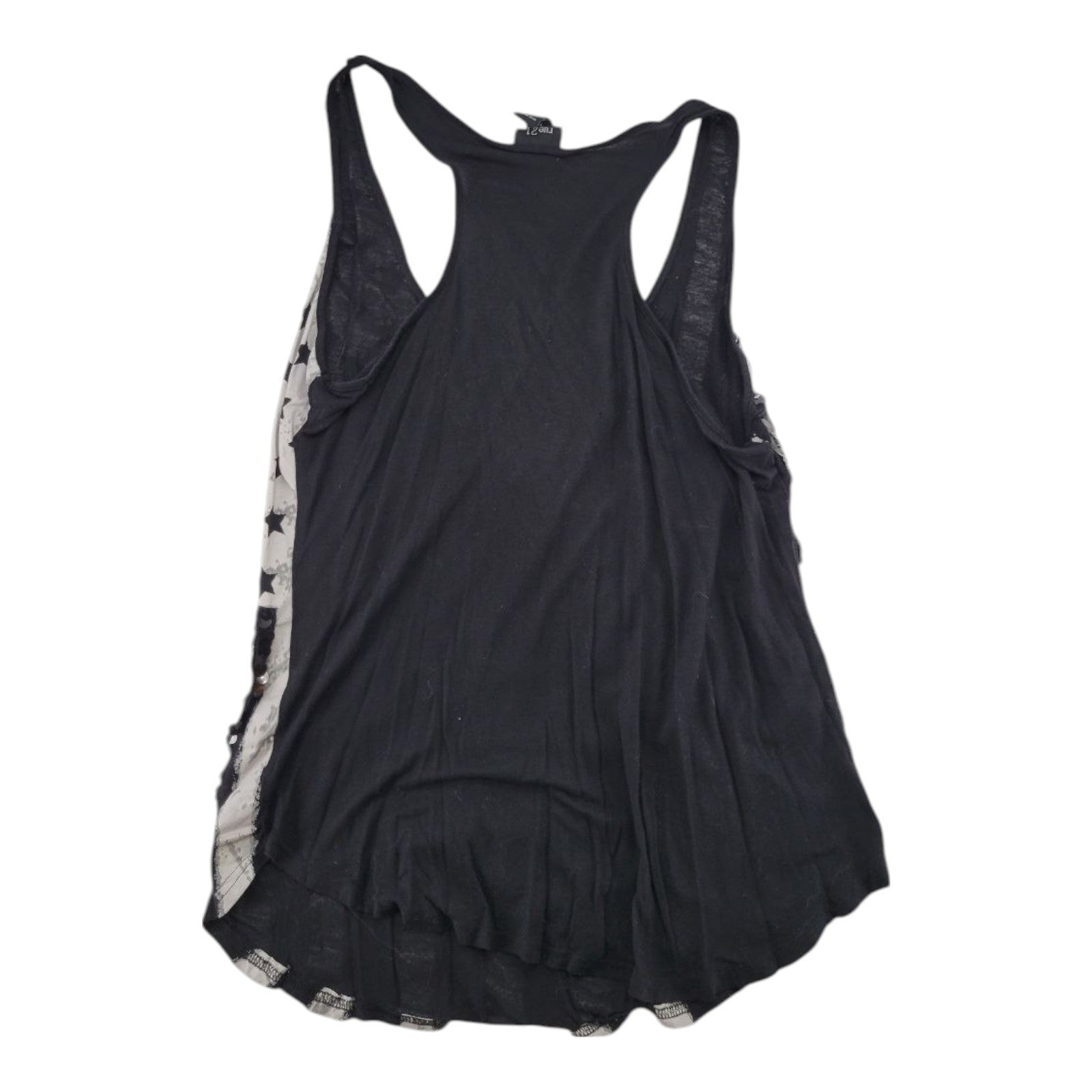 Rue 21 Womens American Flag Sequin Tank Top Racerback Stars Stripes Black XL