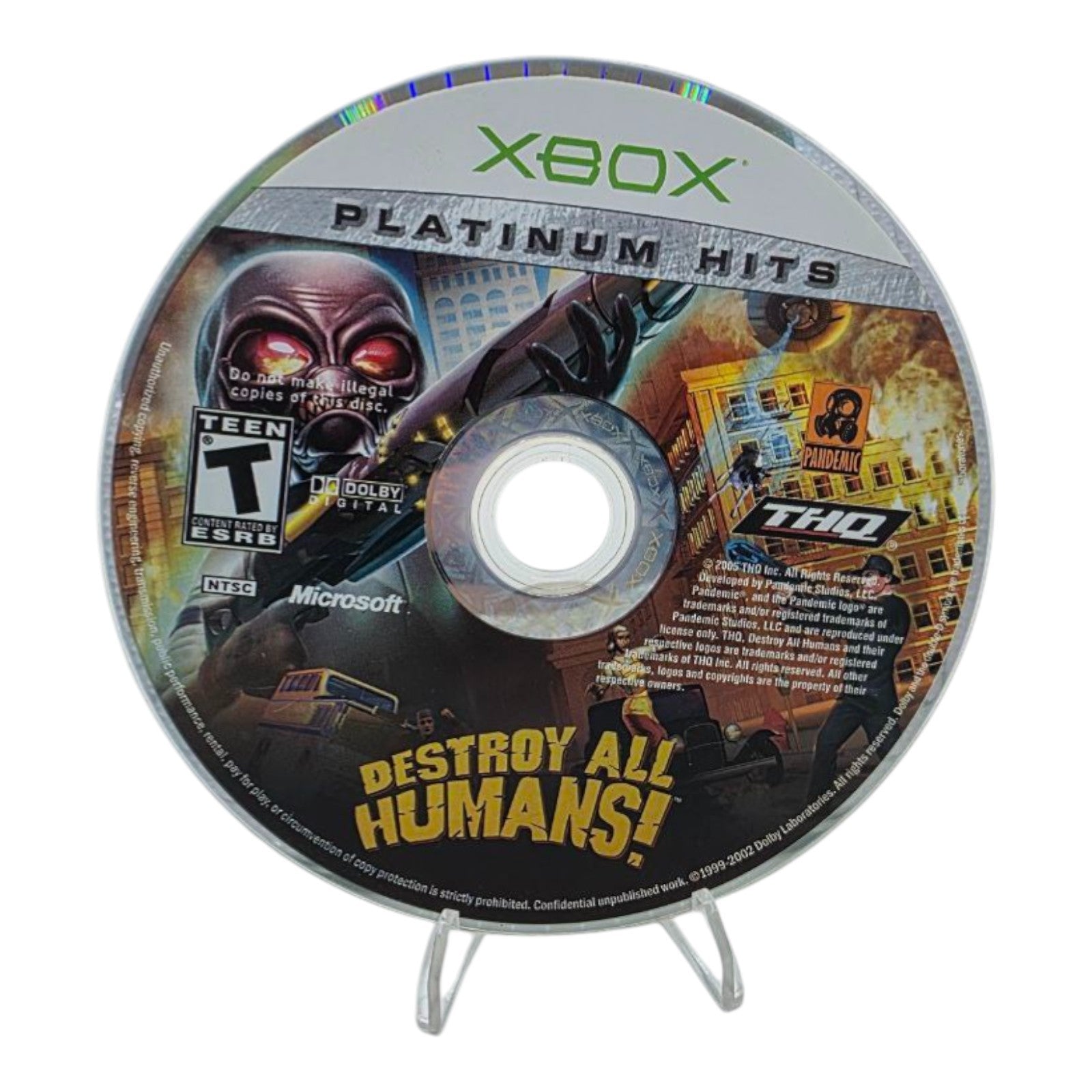 Destroy All Humans Xbox Platinum Hits Game Complete with Manual Tested 2005