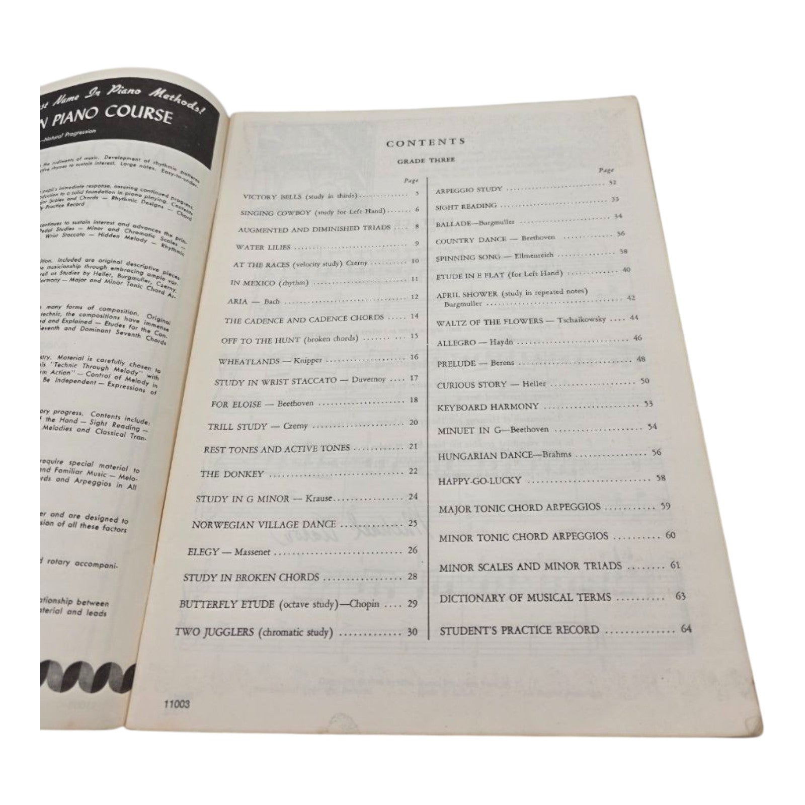 Michael Aaron Piano Course Grade Three Music Book 1946 Belwin Mills