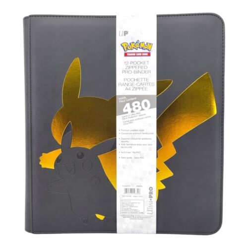 ultra pro 480 card binder Ultra Pro Pokemon TCG Binder Elite Series Pikachu 12 Pocket Zippered 480 Cards