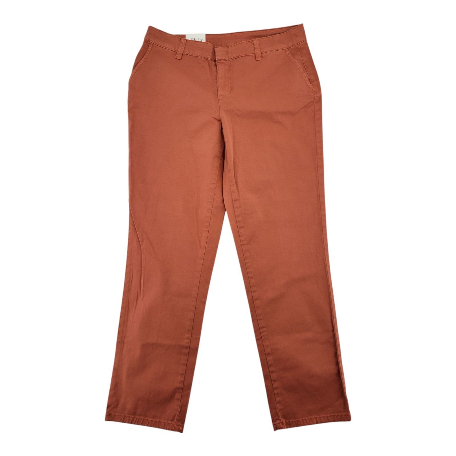 Style & Co Women's Ankle Pants Size 6 Rust Mid Rise Stretch Cotton Casual
