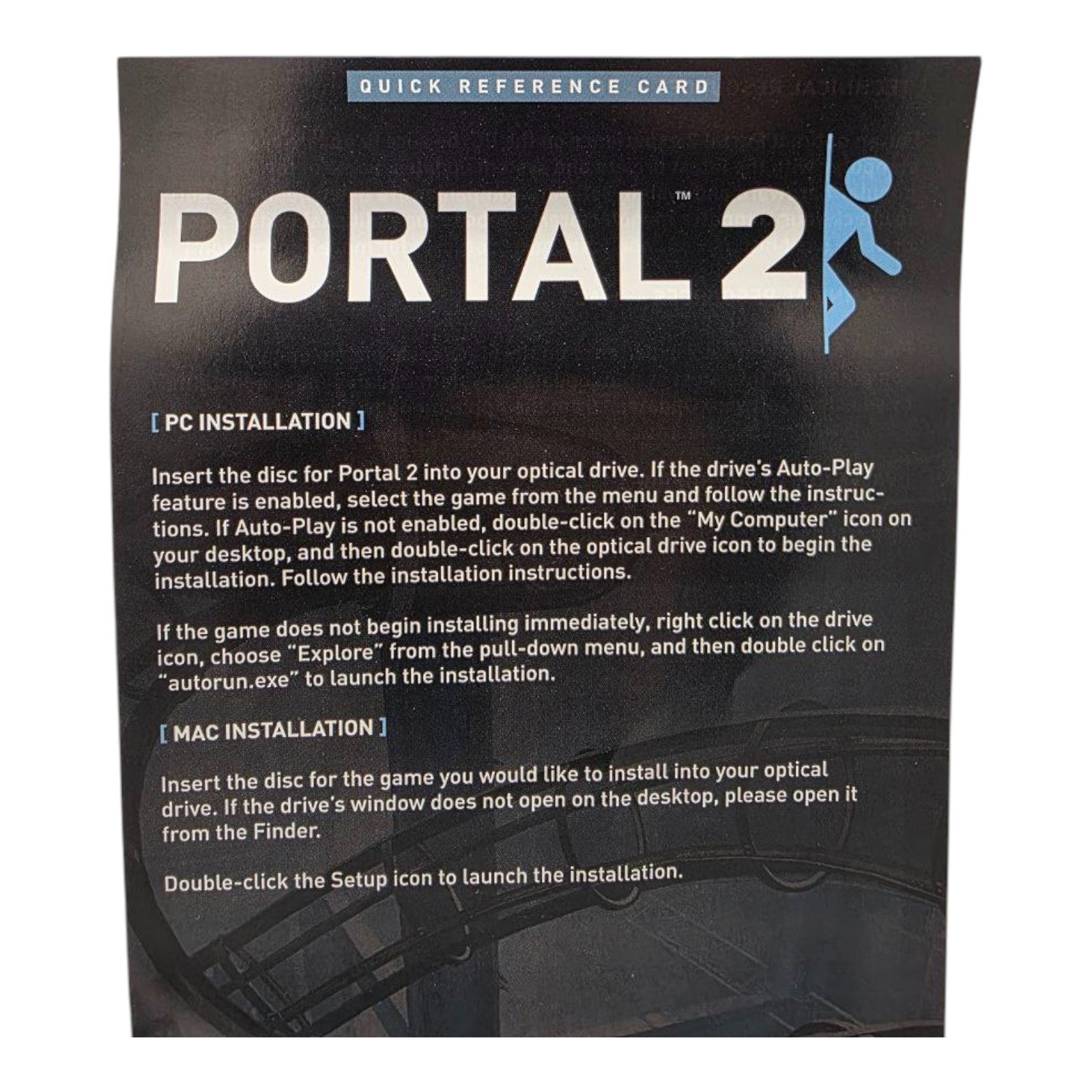 Portal 2 PC Mac DVD-ROM Game Valve 2011 WIN/MAC Tested no Manual