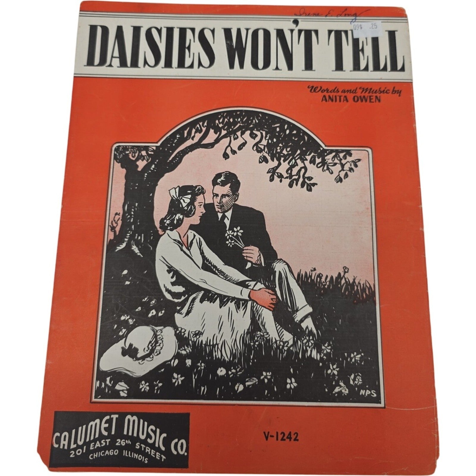 Daisies Won’t Tell 1940 Vintage Sheet Music by Anita Owen Hawaiian Guitar Solo