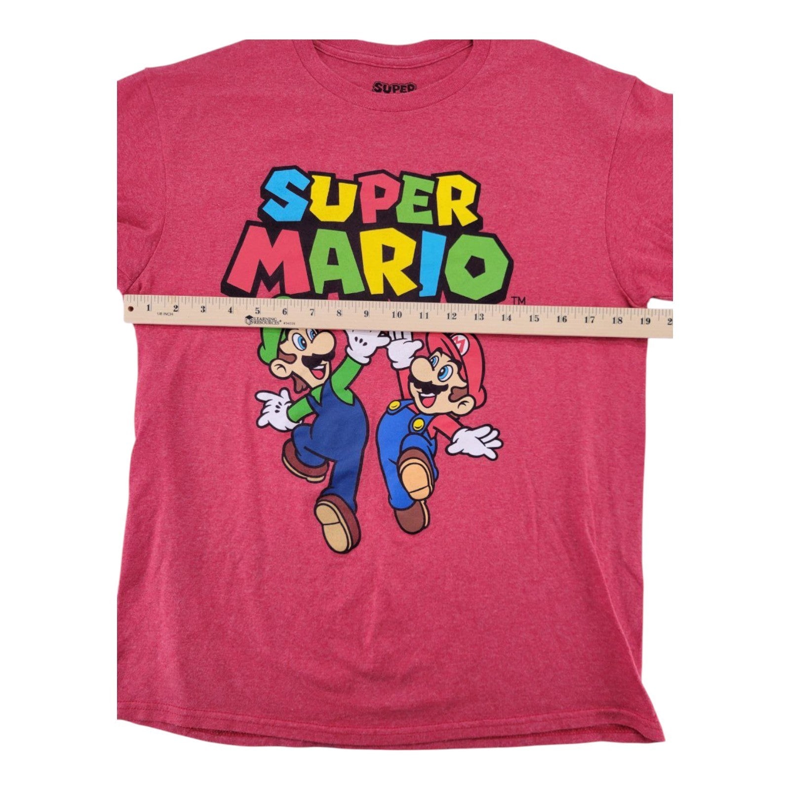 Super Mario Graphic T-Shirt Red Men's Size M Luigi Nintendo Gamer Tee