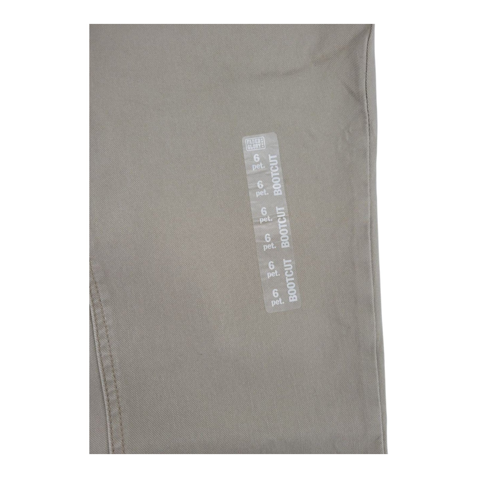 Faded Glory Women's Bootcut Jeans Size 6P Beige Stretch Cotton Denim