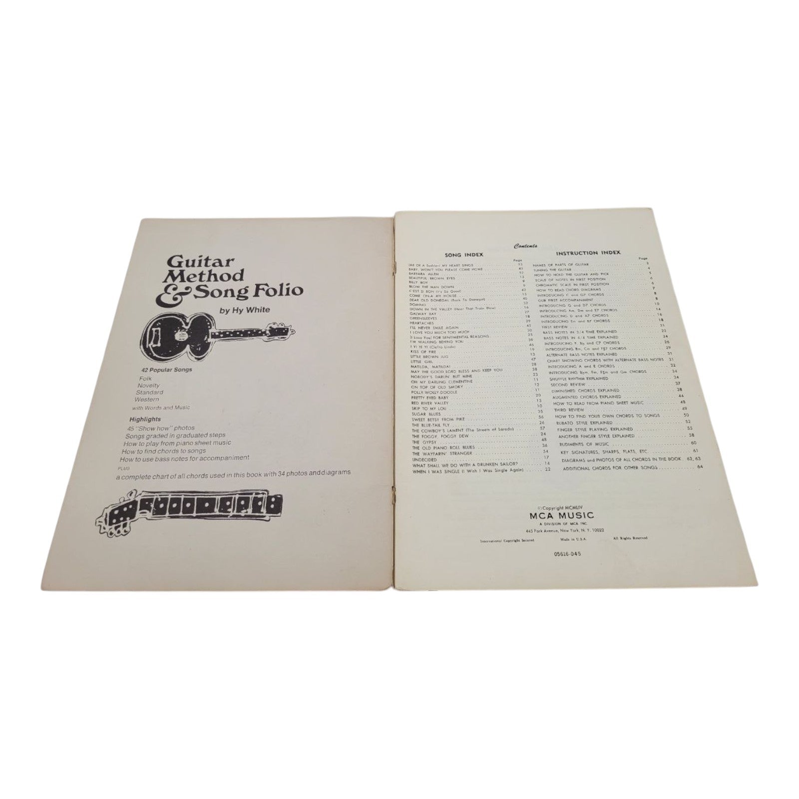 Hy White's Guitar Method and Song Folio MCA Music 1954