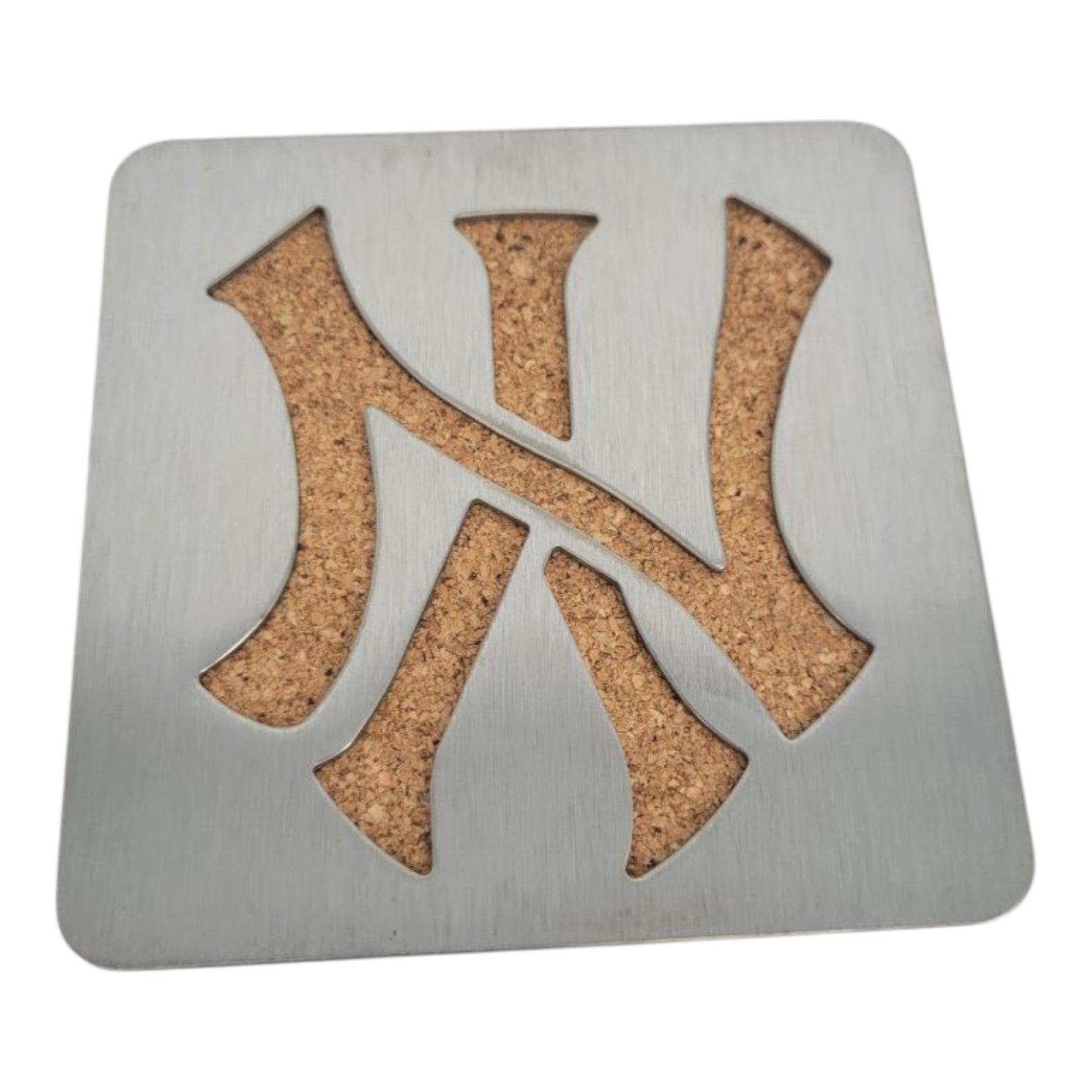 New York Yankees Coasters Set of 4 MLB Metal Cork Barware Drink Mats
