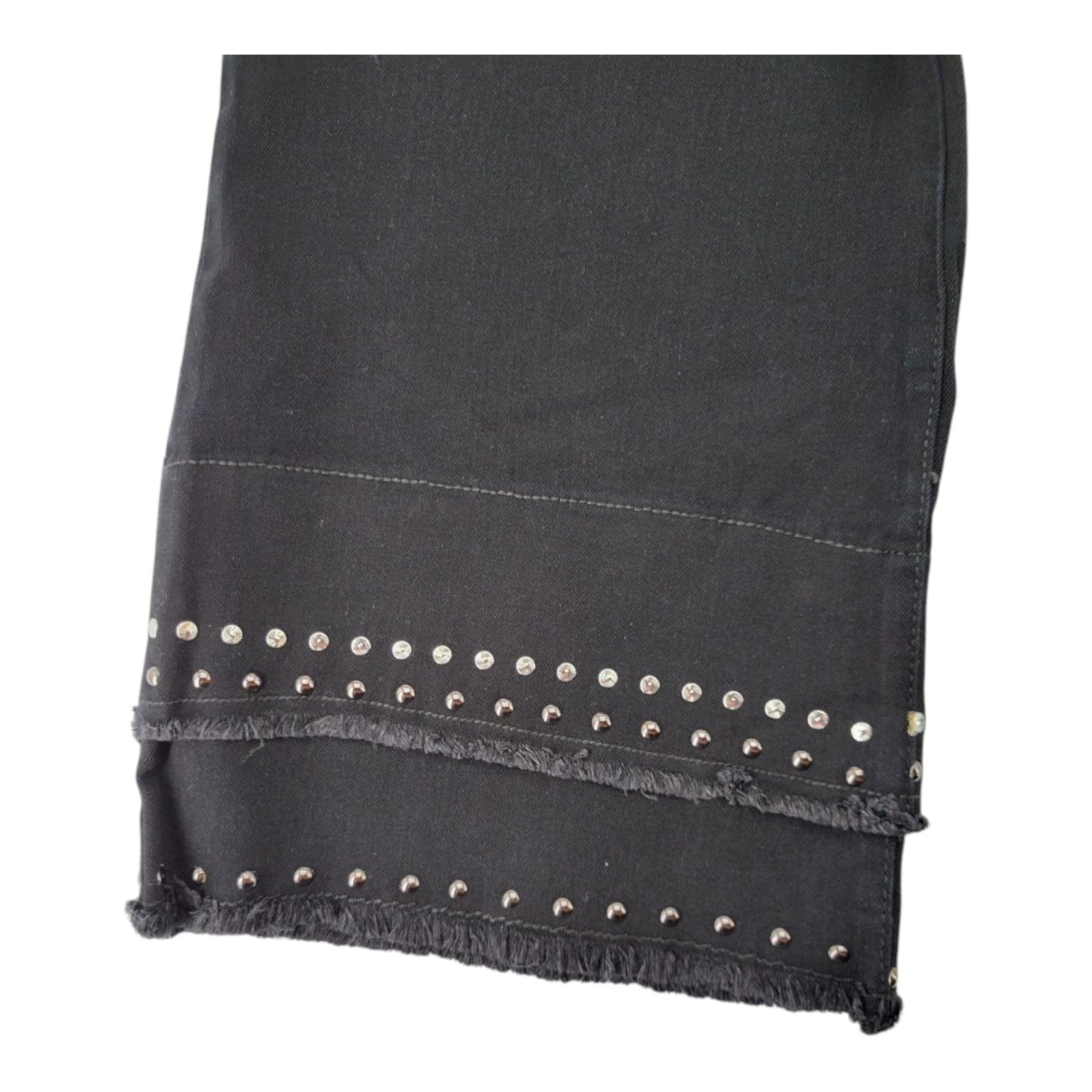 Style & Co Plus Crop Flare Pants 20W Black Rinse High Rise Stud Hem Stretch