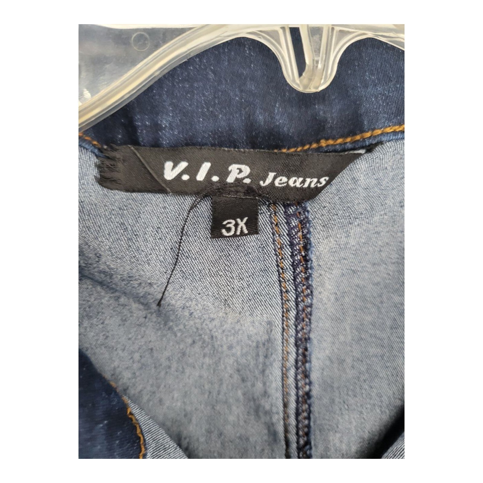 VIP Jeans Skinny Sleeveless Zip Up Blue Distressed Denim Jumpsuit 3X