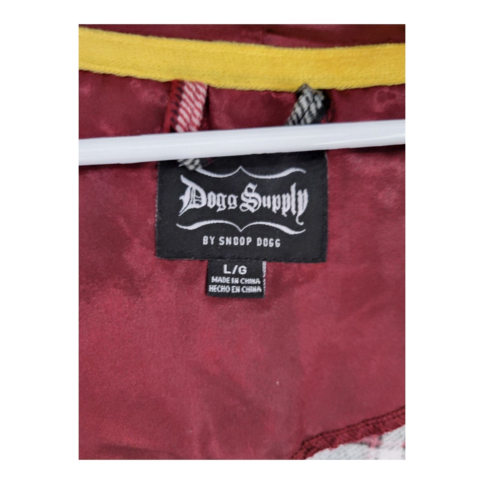 Dogg Supply Hooded Plaid Robe Red Black Snoop Dogg Design Size L