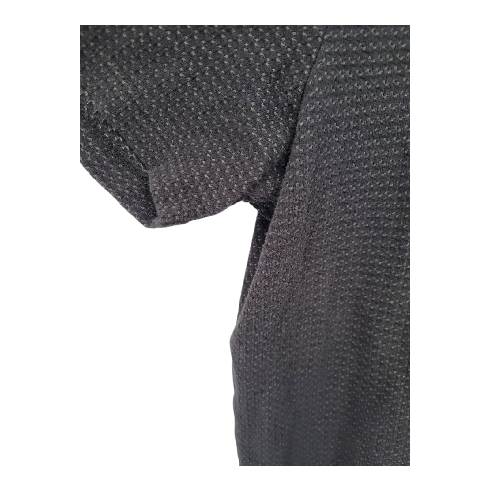 Perry Ellis Mens Gray Textured Knit Polo Shirt Short Sleeve Size XL