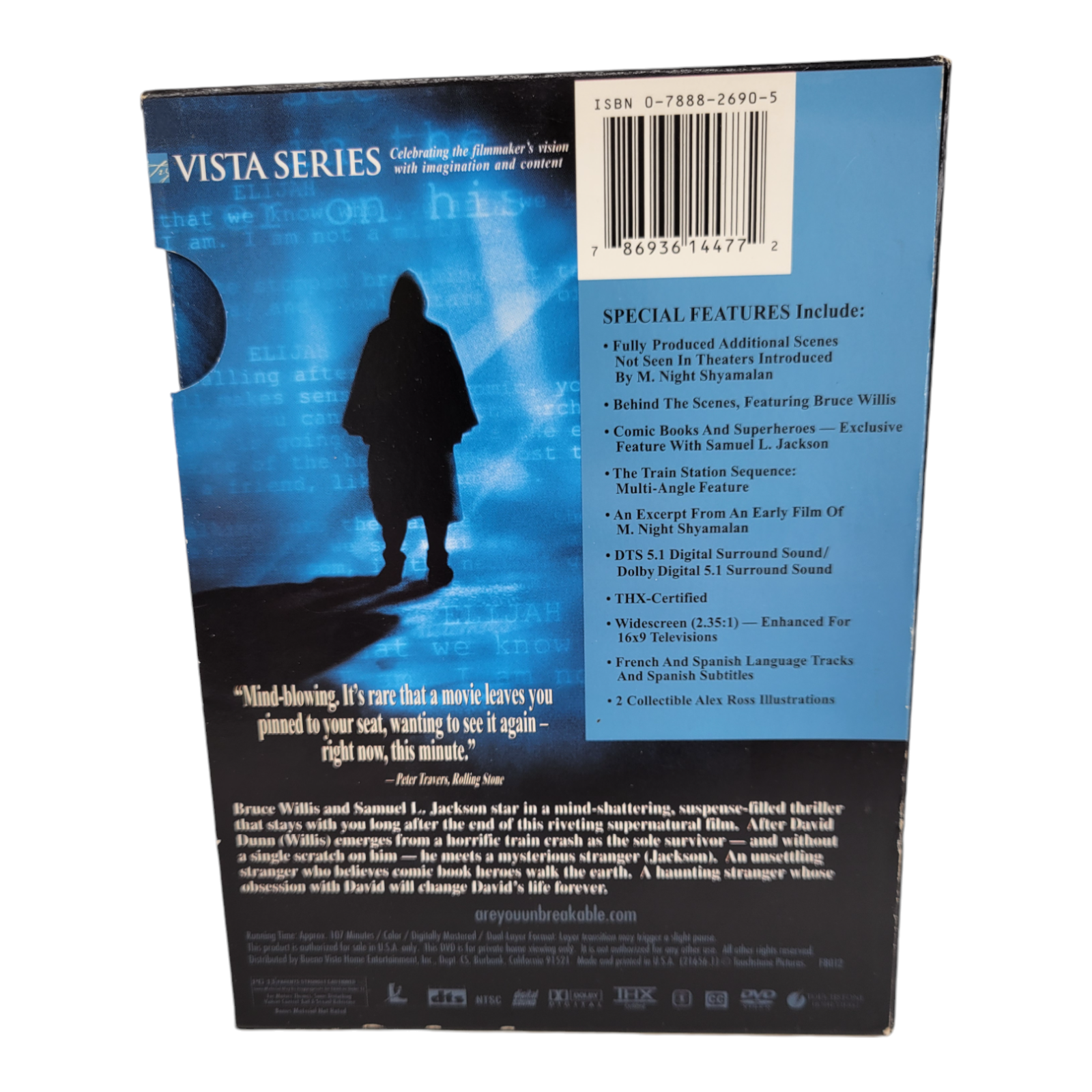 2001 Unbreakable 2-Disc DVD Set Bruce Willis Samuel L Jackson M Night Shyamalan