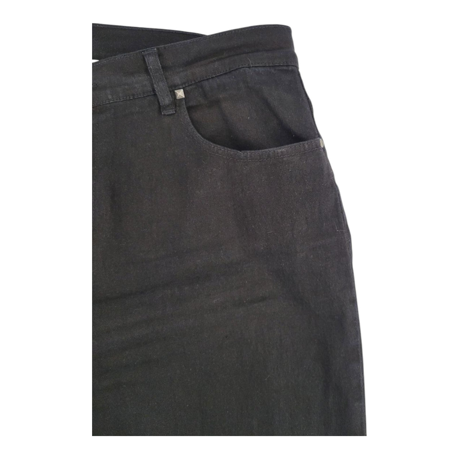 DG2 by Diane Gilman Black Skinny Jeans Size 14 Floral Embroidered Studded Hem