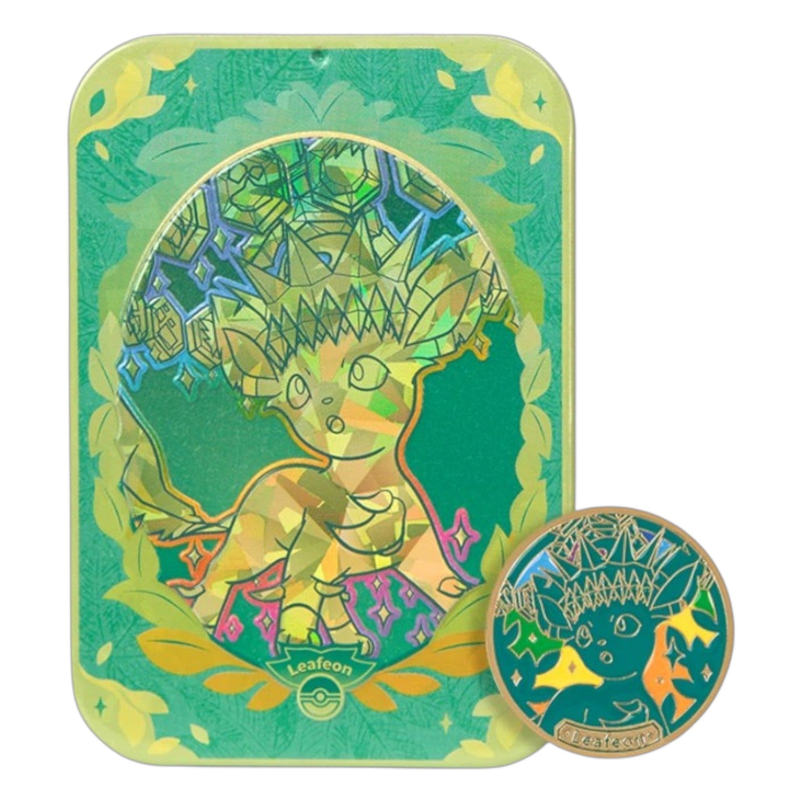 Pokemon TCG Chinese Terastal Gathering Metal Storage Tin Leafeon