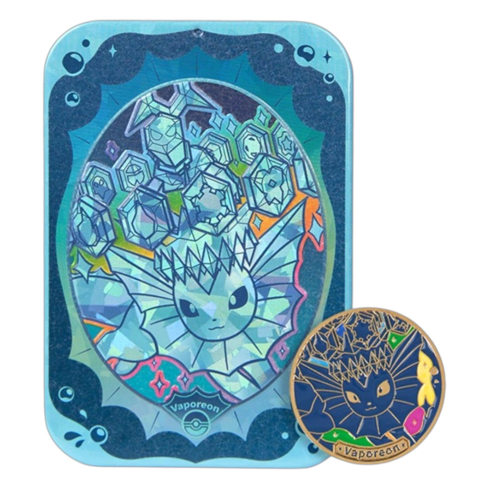 Pokemon TCG Chinese Terastal Gathering Metal Storage Tin Vaporeon