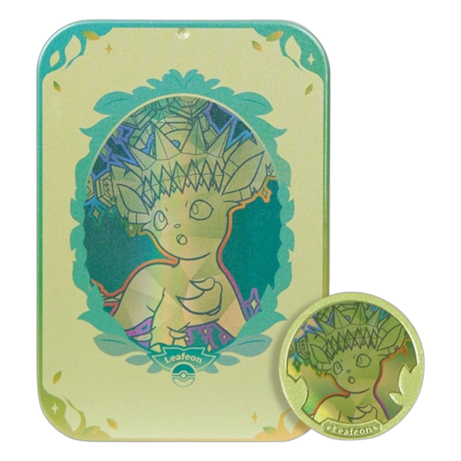 Pokemon TCG Chinese Terastal Gathering Metal Storage Tin Leafeon