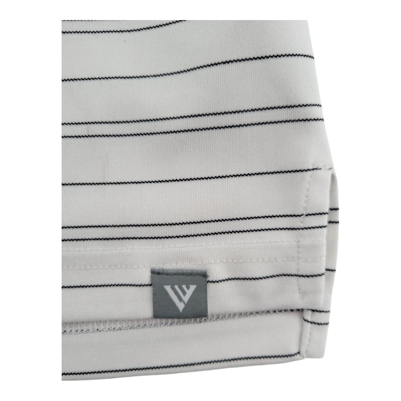 Levelwear Detroit Red Wings Polo Shirt White Black Striped Size M