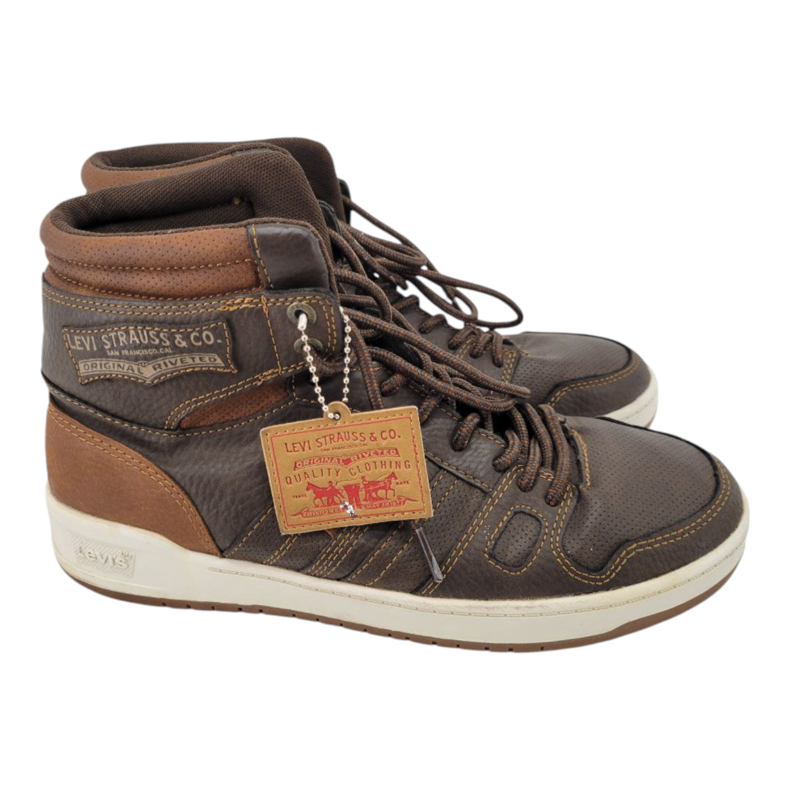 Levi Strauss & Co 51955509B Mens Brown High Top Sneakers Size 8