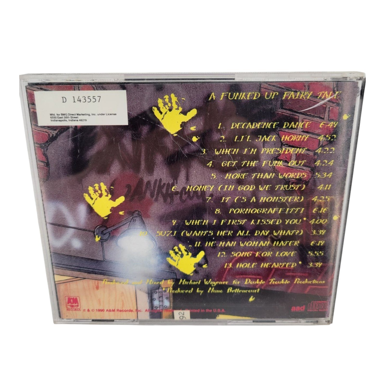 Extreme II Pornograffitti Music CD Album 1990 A&M Records Funk Metal