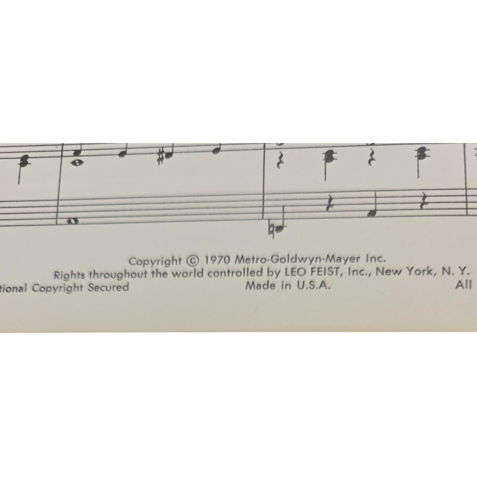 It Was a Good Time Rosy's Theme 1970 Vintage Sheet Music by Jarre David & Curb