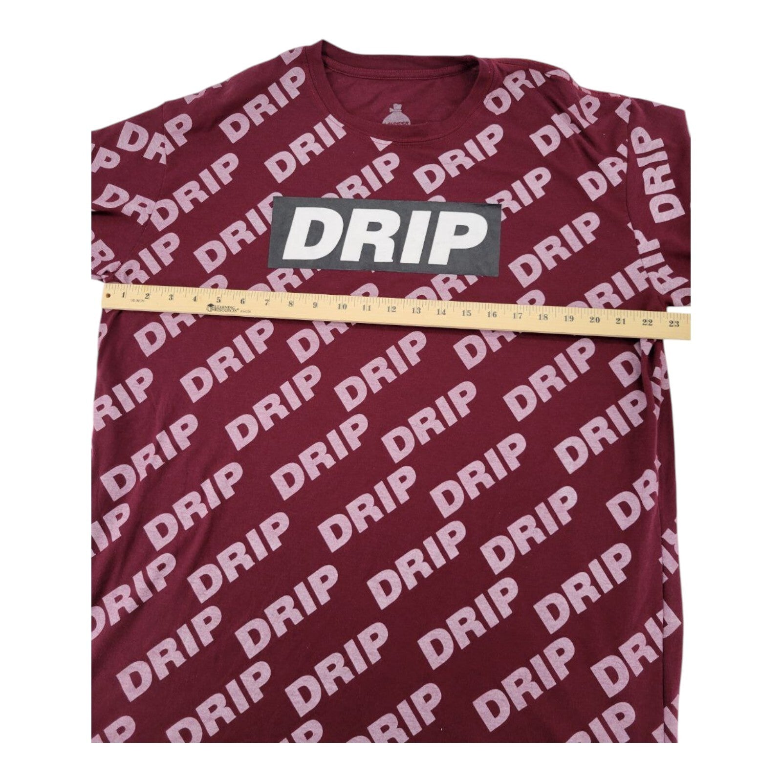 Launder Apparel Drip All Over Print Long Sleeve Shirt Maroon Size XL