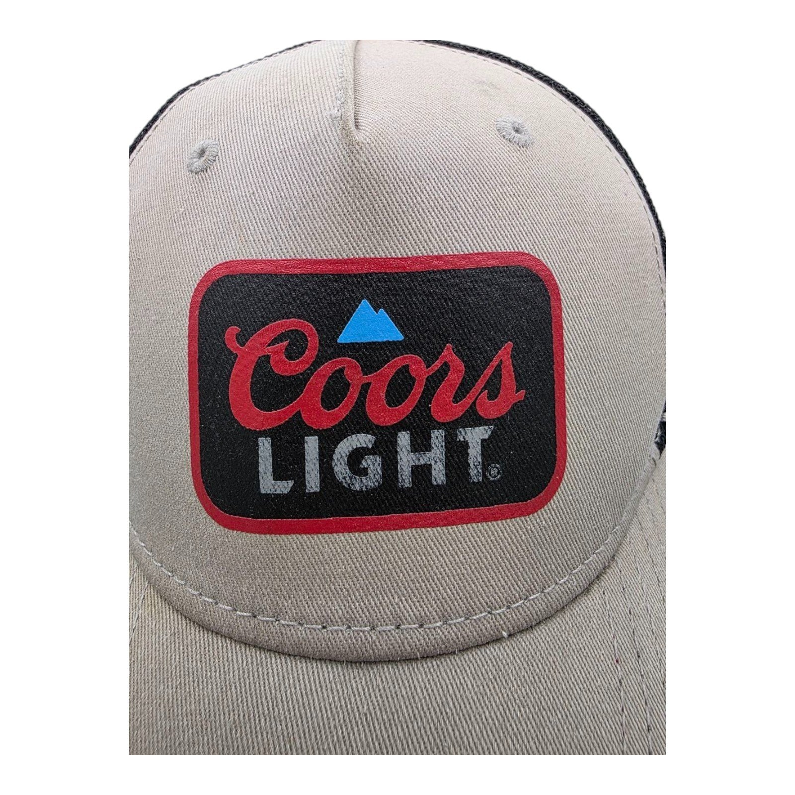Coors Light Beer H3 Headwear Trucker Hat Beige Black Mesh Snapback Adjustable