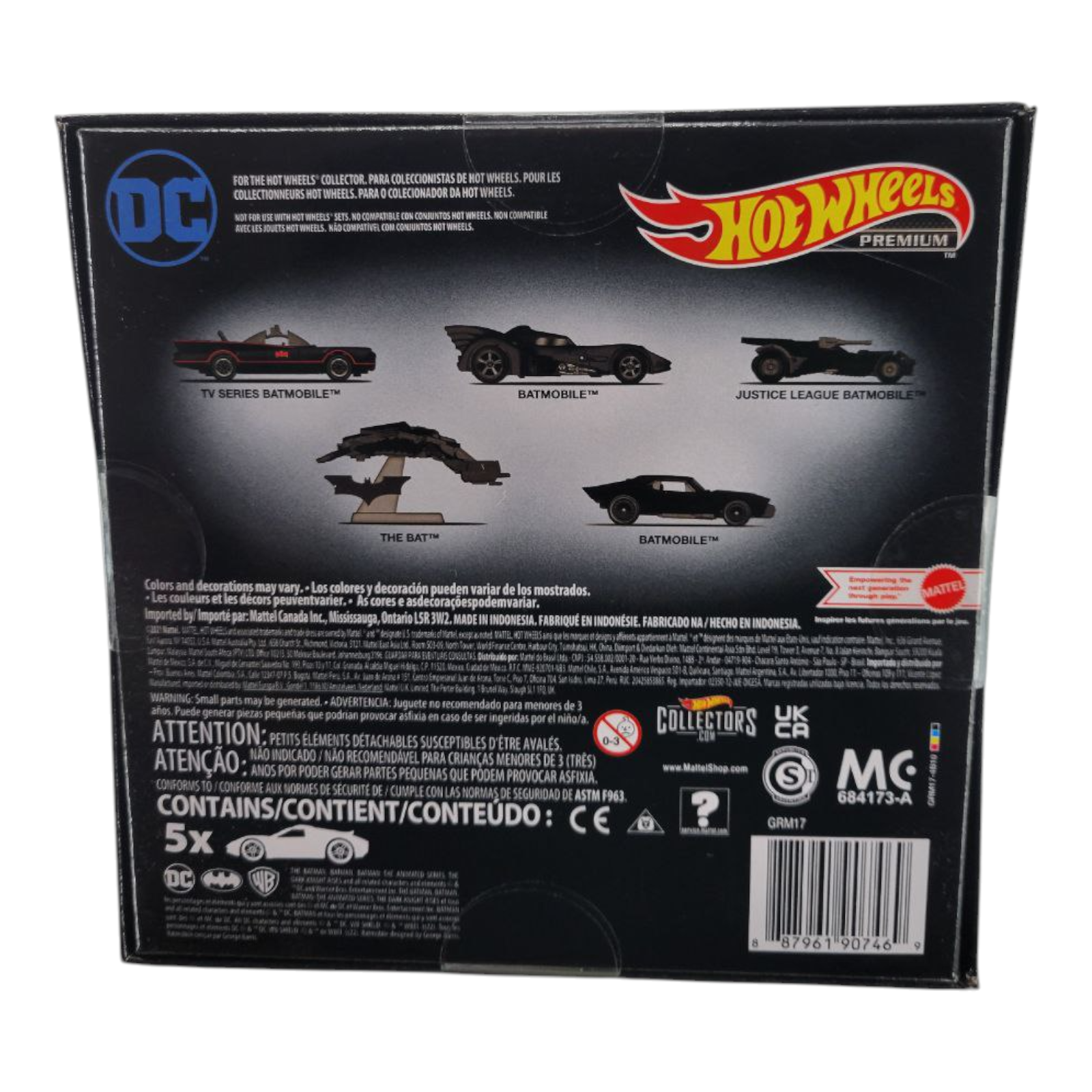 Hot Wheels Premium DC Batman Batmobile Collection 5 Pack Die-Cast Set GRM17