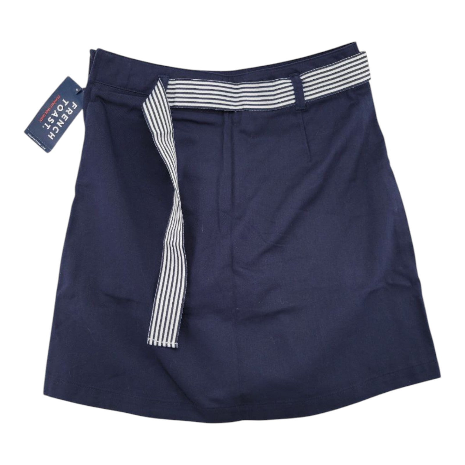French Toast Girls 2 Pleat Scooter Skirt Navy Size 12 Belted SX9257E