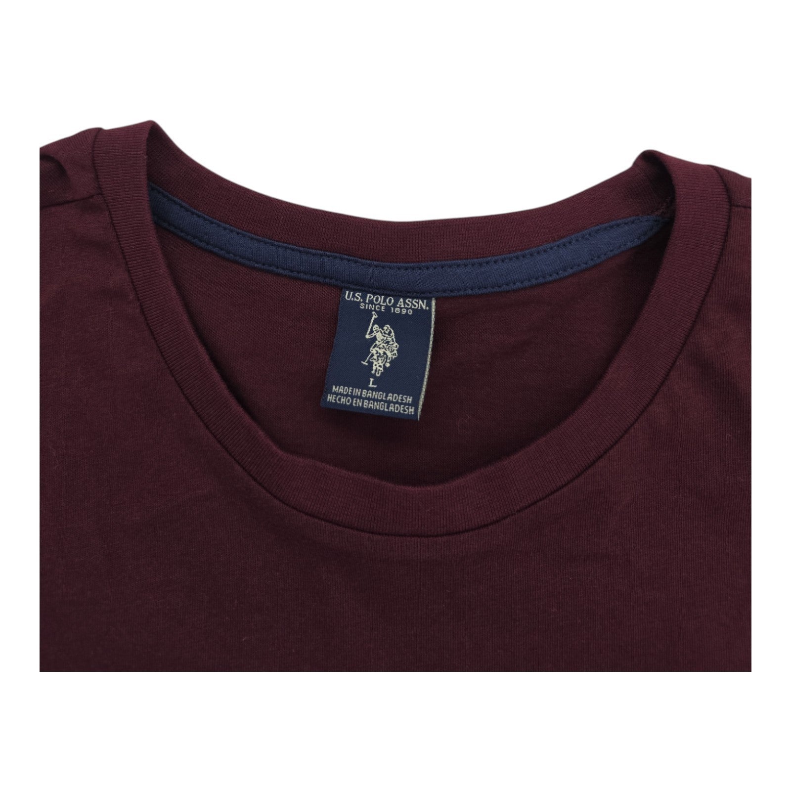 U.S. Polo Assn Men’s Long Sleeve Shirt Maroon Gray Chest Stripe Size L