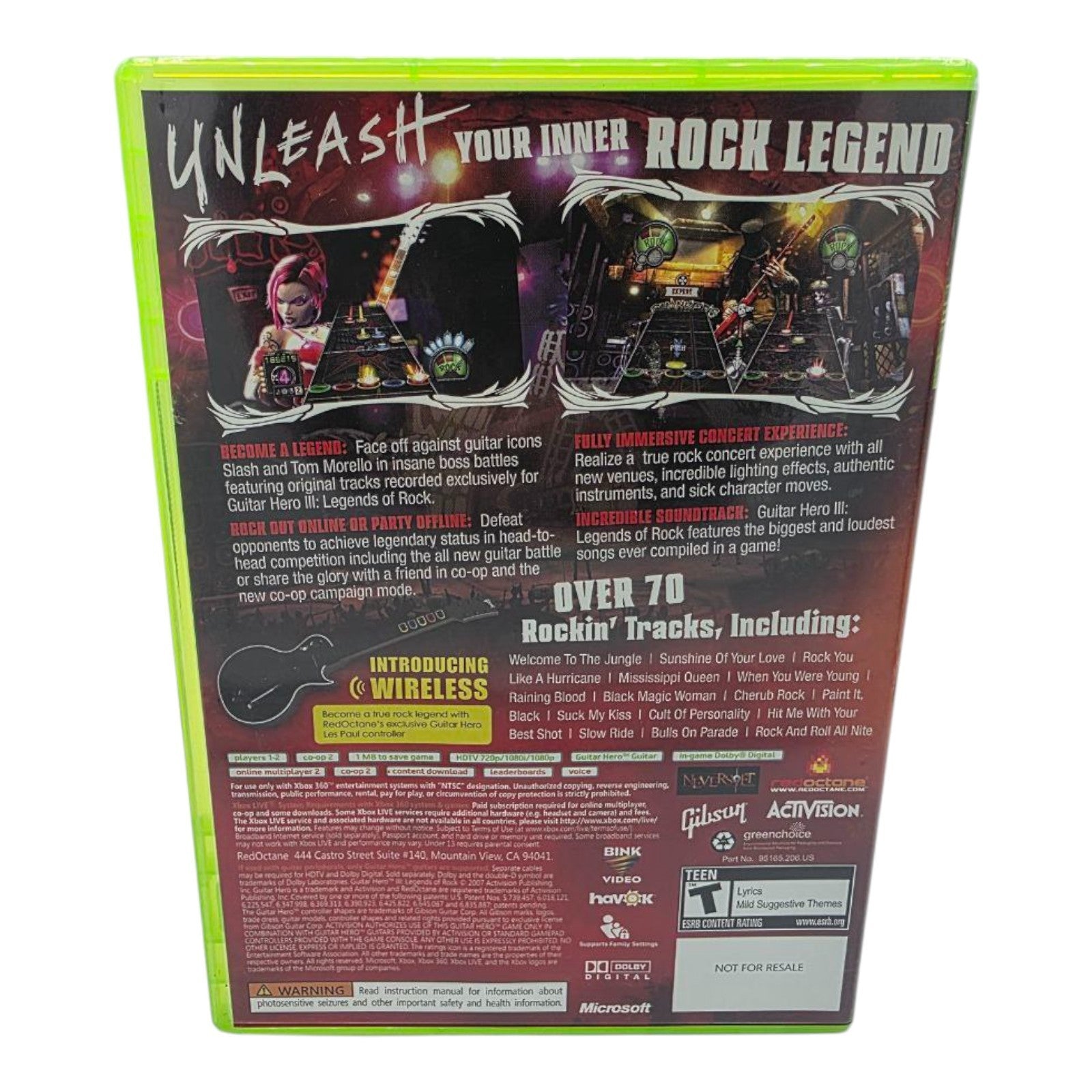 Guitar Hero III Legends of Rock Xbox 360 Complete with Manual - Not for Resale