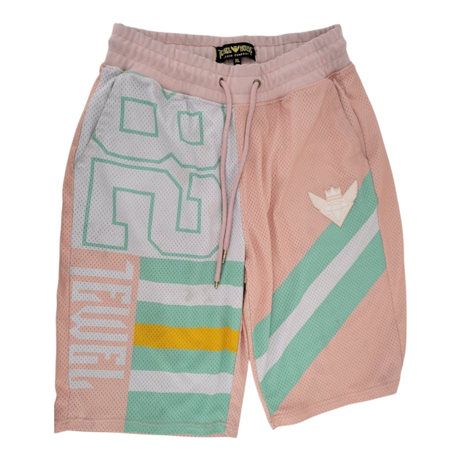 Jewel House Mesh Shorts Multicolor Drawstring Athletic Streetwear Size XL