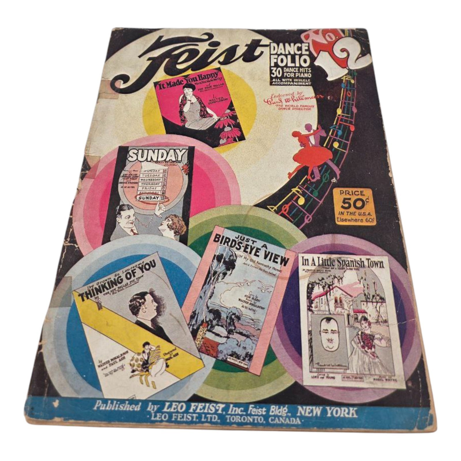 Feist Dance Folio No 12 Sheet Music 30 Dance Hits for Piano by Leo Feist Inc