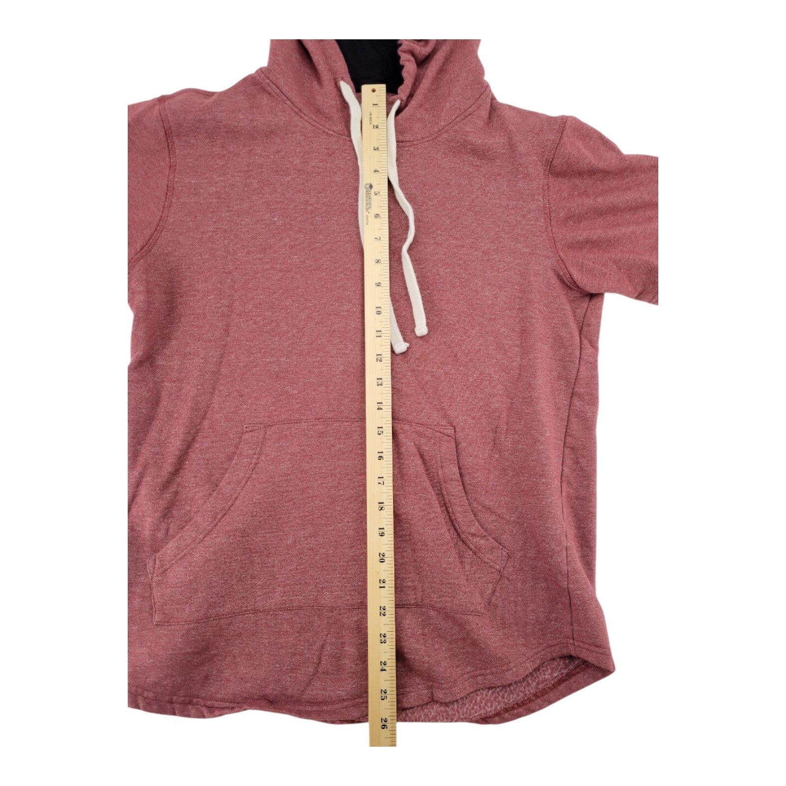 Libertador New York City Short Sleeve Hoodie Burgundy M Longer Length