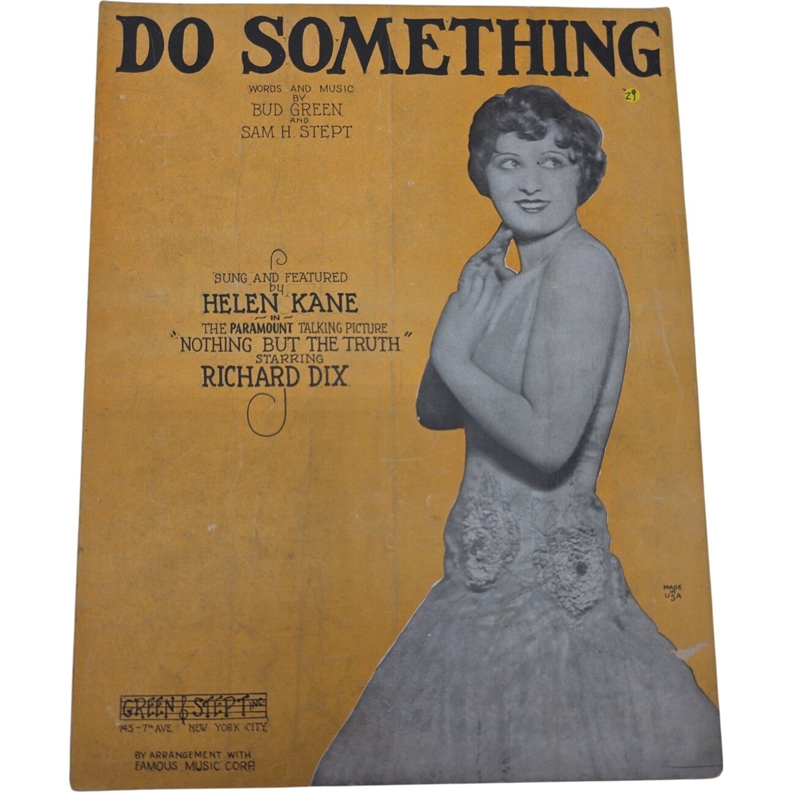 1929 Vintage Sheet Music Do Something By Helen Kane