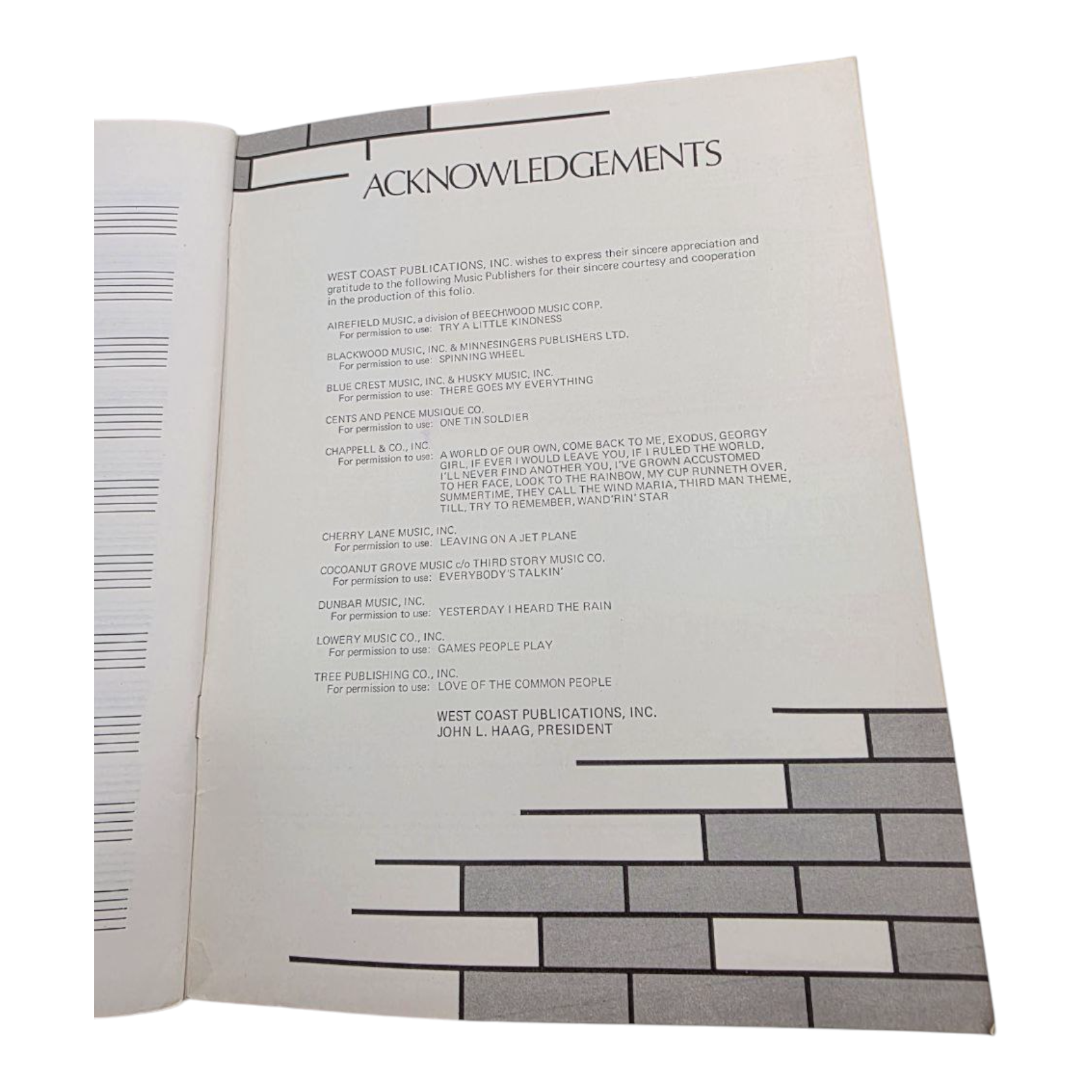 From Broadway to the Charts Piano Vocal Guitar Sheet Music Ed McLin