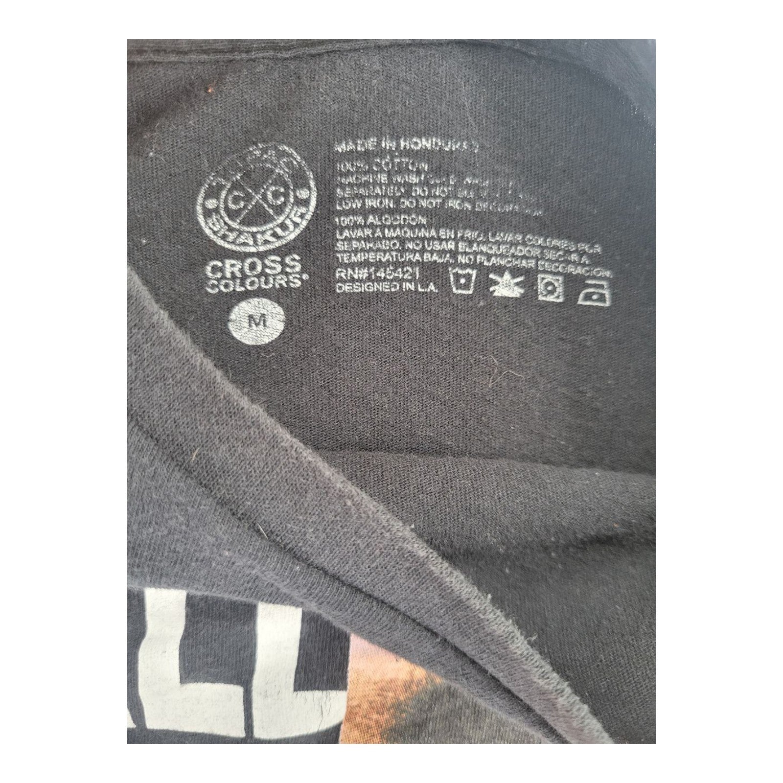 Cross Colours Tupac All Eyez On Me Black Graphic T-Shirt Size M