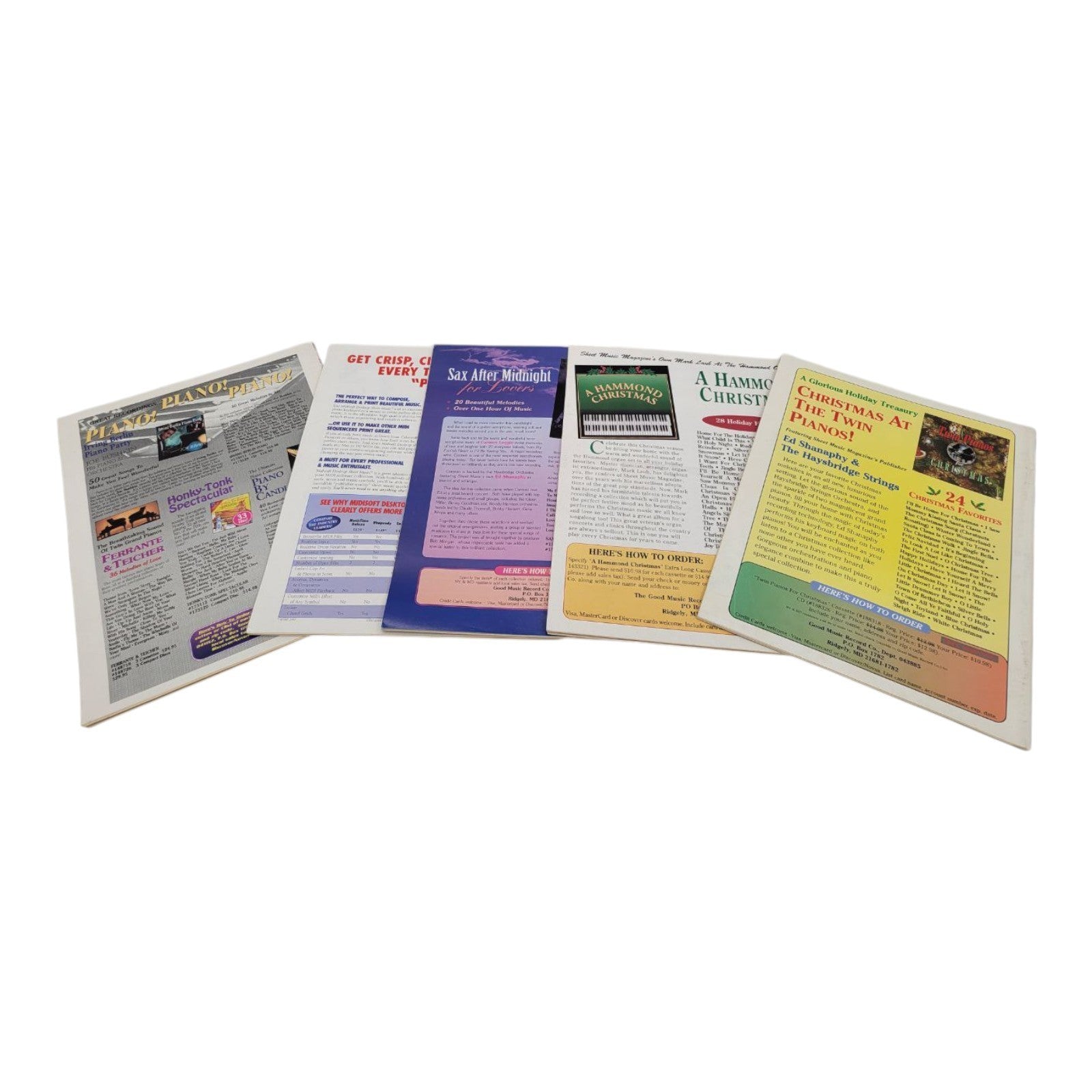 Vintage 1997 Sheet Music Magazine Lot of 5 Whitney Houston Sinatra Christmas