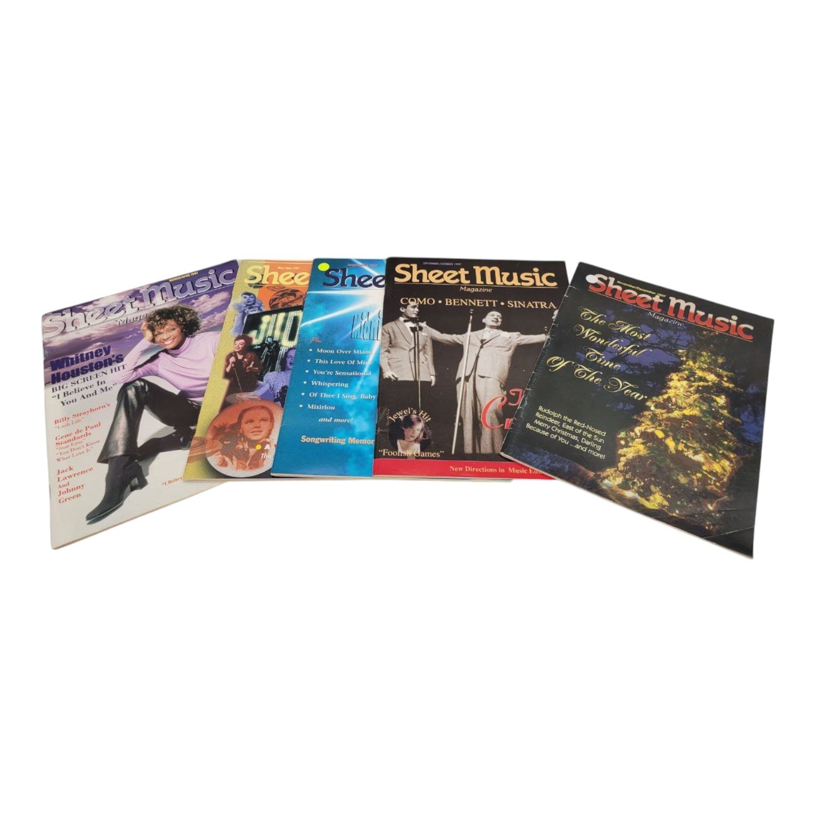 Vintage 1997 Sheet Music Magazine Lot of 5 Whitney Houston Sinatra Christmas