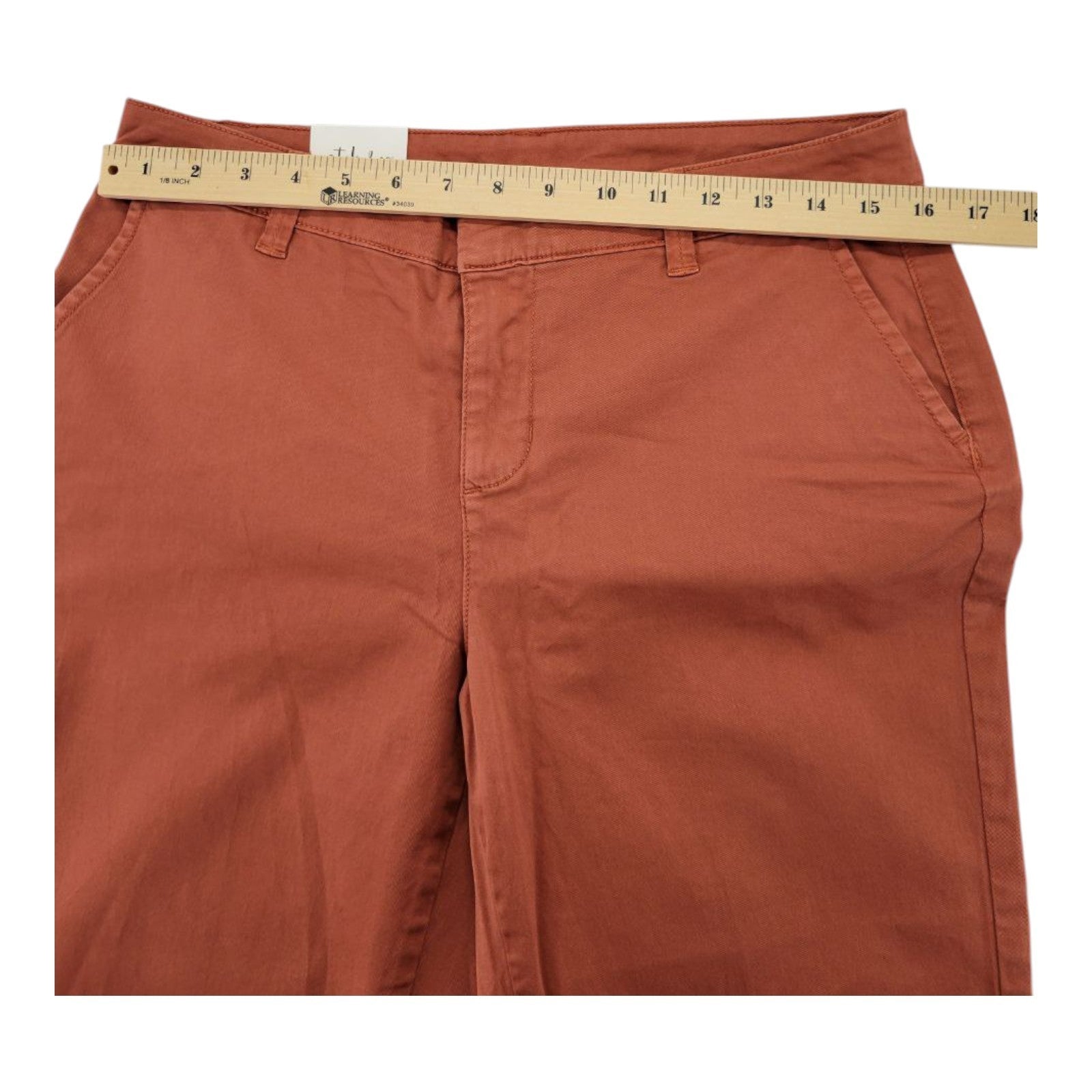 Style & Co Women's Ankle Pants Size 6 Rust Mid Rise Stretch Cotton Casual