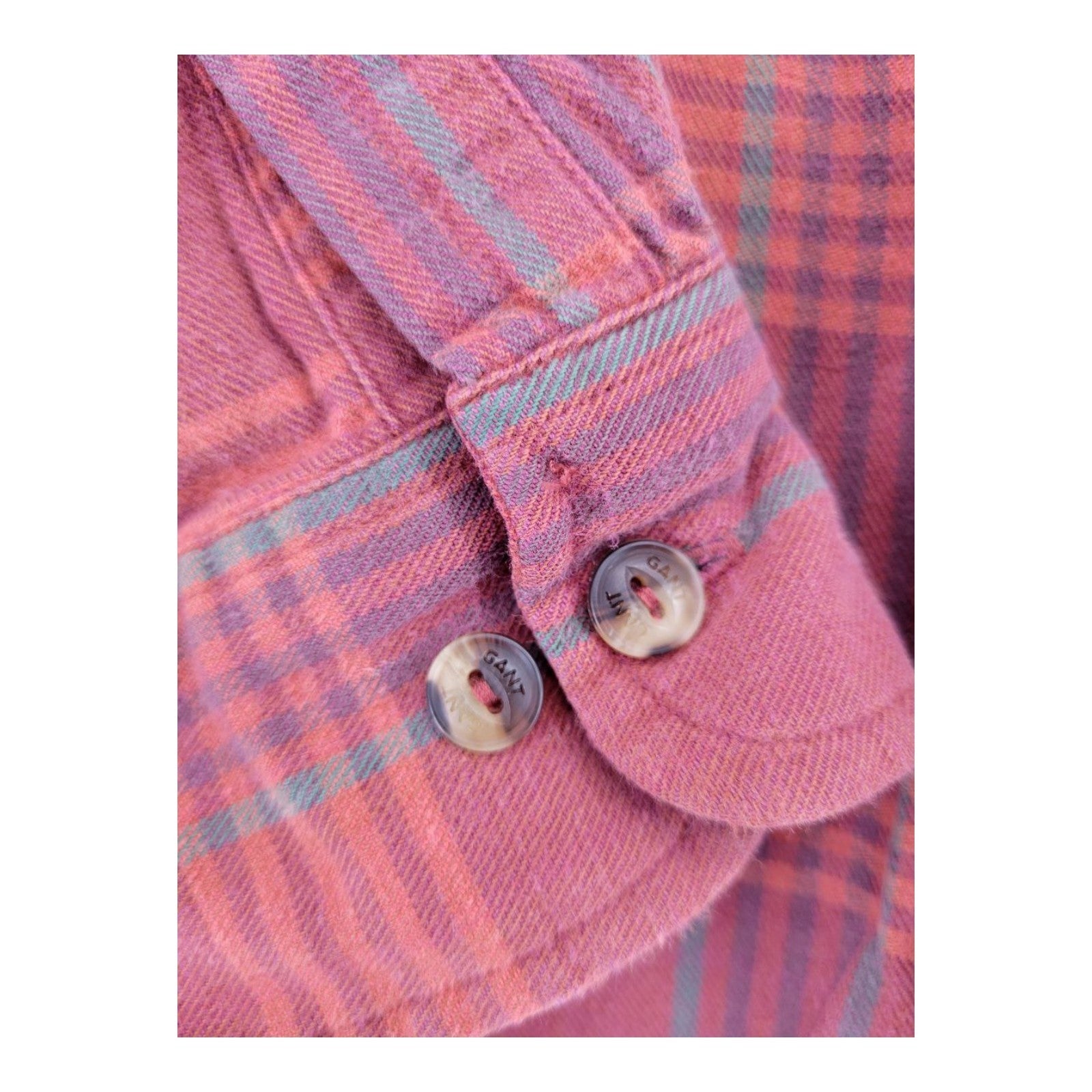 GANT Men's Red Plaid Tisbury Flannel Button Down Shirt Long Sleeve M