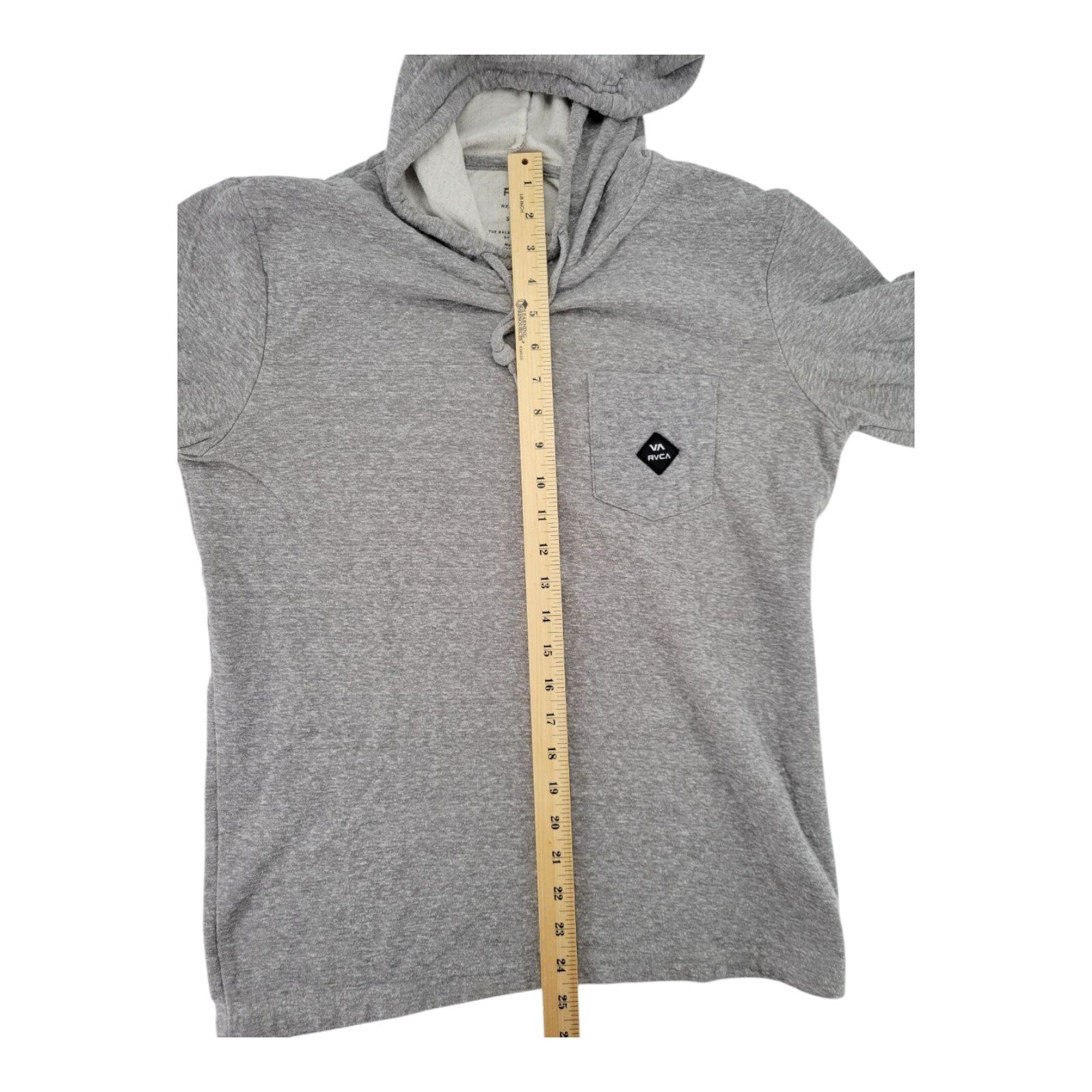 RVCA Gray Pullover Hoodie Mens Lightweight Long Sleeve Pocket Size S
