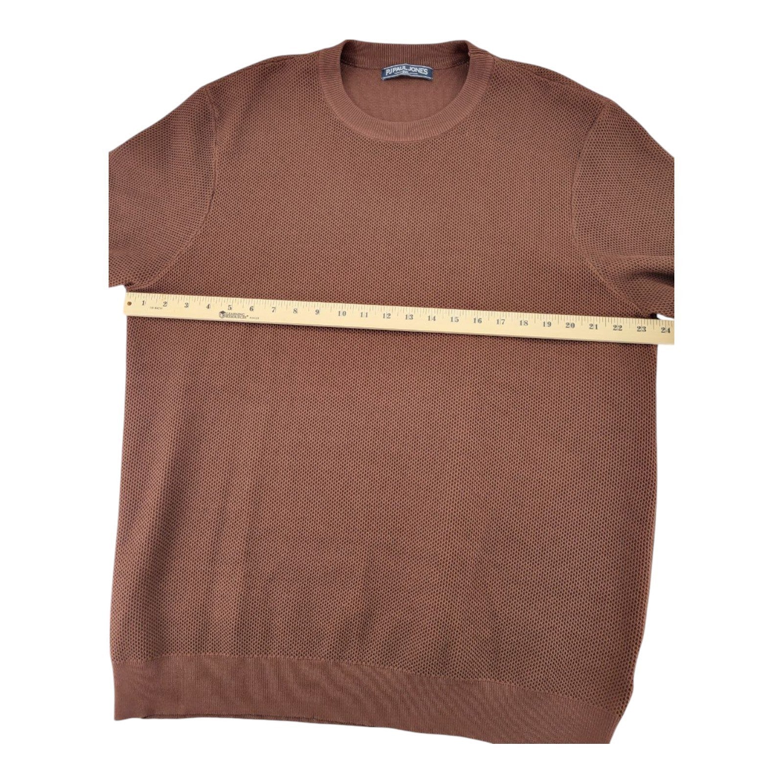 PJ Paul Jones Brown Short Sleeve Textured Knit Sweater Mens 2XL
