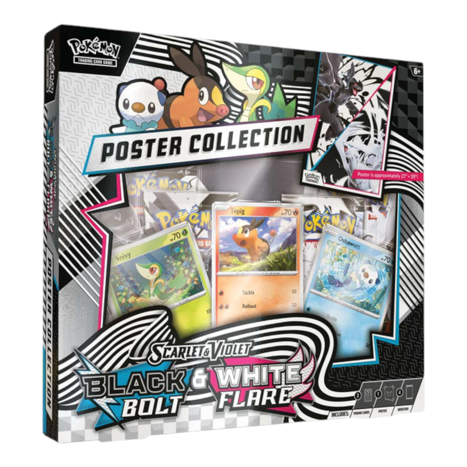 Pokémon TCG Scarlet & Violet Black Bolt & White Flare Unova Poster Collection