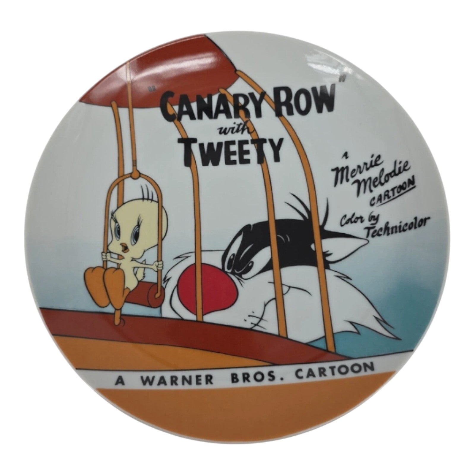 Warner Bros Looney Tunes Tweety Canary Row Classic Lobby Card Plate with Stand