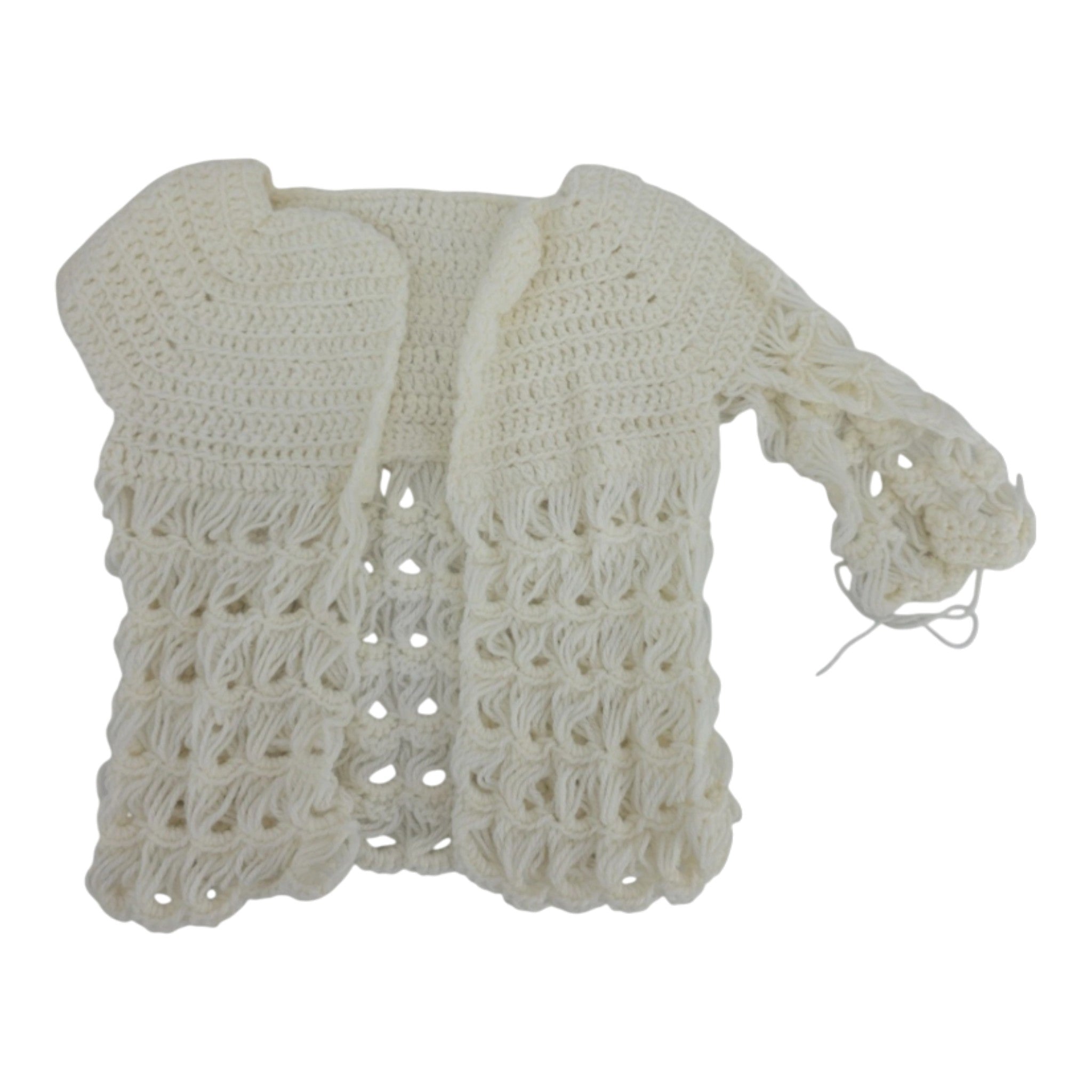 Vintage unfinished crochet baby outfit w/ Exciting Jiffy-Lace Crochet Pattern